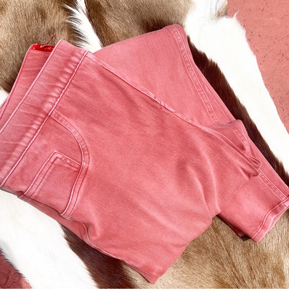 SPANX leggings dusty pink skinny jeans shape wear pants jeggings Large pull on